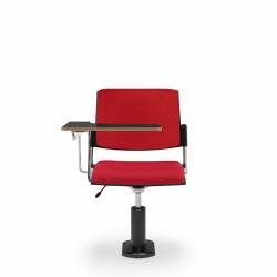 Siège fonctionnel sans accoudoirs avec tablette-écritoire à droite, assise et dossier rembourrés et piétement sur socle Sonic – Siège pour salle de formation – Sièges pour salle de formation – Siège fonctionnel sans accoudoirs avec tablette-écritoire à droite, assise et dossier rembourrés et piétement sur socle