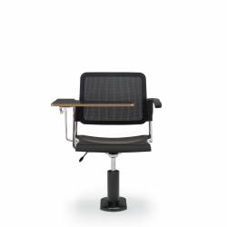 Siège fonctionnel avec tablette-écritoire à droite, assise en polypropylène, dossier en tissu maillé et piétement sur socle Sonic – Siège pour salle de formation – Sièges pour salle de formation – Siège fonctionnel avec tablette-écritoire à droite, assise en polypropylène, dossier en tissu maillé et piétement sur socle