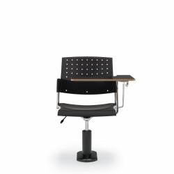 Siège fonctionnel sans accoudoirs avec tablette-écritoire à gauche, assise et dossier en polypropylène et piétement sur socle Sonic – Siège pour salle de formation – Sièges pour salle de formation – Siège fonctionnel sans accoudoirs avec tablette-écritoire à gauche, assise et dossier en polypropylène et piétement sur socle