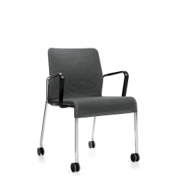 Fauteuil avec accoudoirs en boucle et roulettes Model Thumbnail