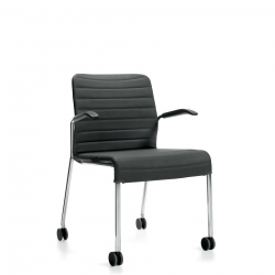 Fauteuil rembourré avec accoudoirs en porte-à-faux et roulettes Model Thumbnail