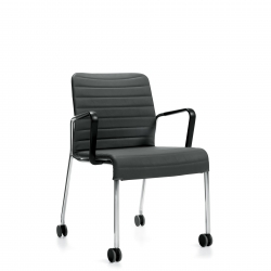Fauteuil rembourré avec accoudoirs en boucle et roulettes Model Thumbnail