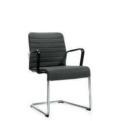 Fauteuil rembourré avec accoudoirs en boucle et bâti en porte-à-faux Model Thumbnail