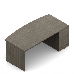 Bureau à devant arqué à un caisson, 66 po L x 36 po P, deux tiroirs simples, droite Model Thumbnail
