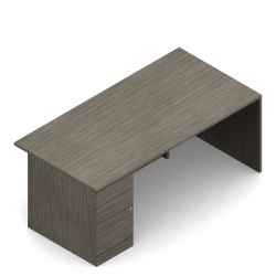Bureau à un caisson, 60 po L x 29,69 po P, deux tiroirs de rangement et un tiroir classeur - gauche Model Thumbnail