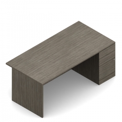 Bureau à un caisson, 72 po L x 29,69 po P, deux tiroirs simples et un tiroir classeur, droite Model Thumbnail
