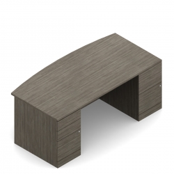 Bureau à devant arqué à deux caissons, 72 po L x 36 po P, deux tiroirs classeurs à gauche, deux tiroirs simples à droite Model Thumbnail