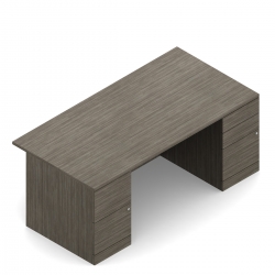 Bureau à deux caissons, 60 po L x 29,69 po P, deux tiroirs classeurs à gauche, deux tiroirs simples et un tiroir classeur à droite Model Thumbnail