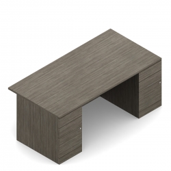 Bureau à deux caissons, 72 po L x 29,69 po P, deux tiroirs simples et un tiroir classeur, gauche et droite Model Thumbnail