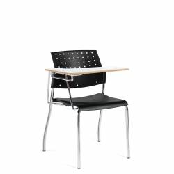 Siège empilable sans accoudoirs avec tablette-écritoire à droite, assise et dossier en polypropylène et bâti protège-mur Sonic – Siège pour salle de formation – Sièges pour salle de formation – Siège empilable sans accoudoirs avec tablette-écritoire à droite, assise et dossier en polypropylène et bâti protège-mur