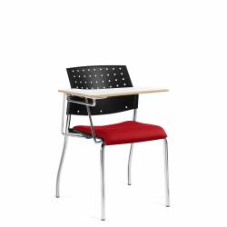 Sonic - classroom chairs - classroom seating - Armless Chair with Right Tablet, Upholstered Seat & Polypropylene Back, Wall Saver Frame