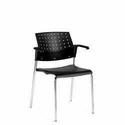 Siège empilable avec accoudoirs et assise et dossier en polypropylène Sonic – Siège pour salle de formation – Sièges pour salle de formation – Siège empilable avec accoudoirs et assise et dossier en polypropylène