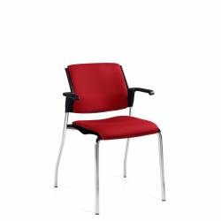 Siège empilable avec accoudoirs, assise et dossier rembourrés et bâti protège-mur Sonic – Siège pour salle de formation – Sièges pour salle de formation – Siège empilable avec accoudoirs, assise et dossier rembourrés et bâti protège-mur