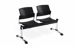 Module sur support à deux places avec dessus de table - deux sièges sans accoudoirs, assise rembourrée et dossier en polypropylène Model Thumbnail