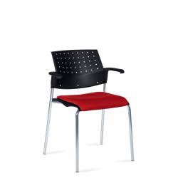 Siège empilable avec accoudoirs, assise rembourrée et dossier en polypropylène Sonic – Siège pour salle de formation – Sièges pour salle de formation – Siège empilable avec accoudoirs, assise rembourrée et dossier en polypropylène