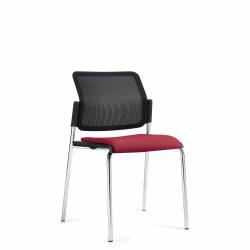 Siège empilable sans accoudoirs avec assise rembourrée et dossier en tissu maillé Sonic – Siège pour salle de formation – Sièges pour salle de formation – Siège empilable sans accoudoirs avec assise rembourrée et dossier en tissu maillé