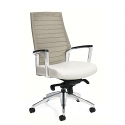 Fauteuil à basculement aux genoux à dossier haut en tissu maillé, cuir Fauteuil à basculement aux genoux à dossier haut en tissu maillé, cuir Model Thumbnail