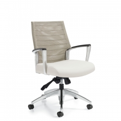 Fauteuil basculant à dossier moyen en tissu maillé, cuir Fauteuil basculant à dossier moyen en tissu maillé, cuir Model Thumbnail