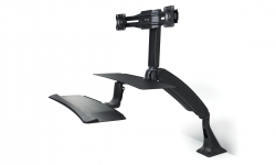 Poste de travail double assis-debout, support pour clavier et tablette Poste de travail double assis-debout, support pour clavier et tablette Model Thumbnail