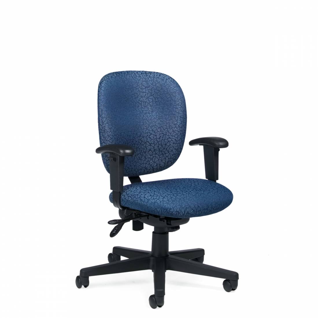 Global Furniture Group, Adjustments include pneumatic seat height, seat tilt with infinite lock, back height and angle