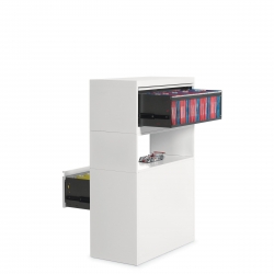 4 High - One Receding Door, Window Pass-Through, Two Fixed Front Drawers Model Thumbnail