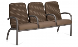 Fauteuil trois places à dossier haut, accoudoirs centraux Fauteuil trois places à dossier haut, accoudoirs centraux Model Thumbnail