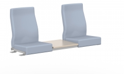 Module de transition pour siège deux places à dossier haut, table centrale Model Thumbnail
