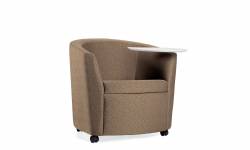 Fauteuil club, tablette écritoire à gauche, fini en MDF, roulettes Model Thumbnail