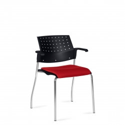 Stacking Armchair, Upholstered Seat Model Thumbnail