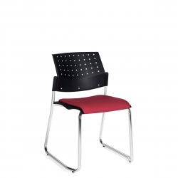 Stacking Chair, Sled Base, Upholstered Seat, Armless Model Thumbnail