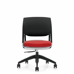 Siège fonctionnel sans accoudoirs, assise rembourrée et dossier en polypropylène Siège fonctionnel sans accoudoirs, assise rembourrée et dossier en polypropylène Model Thumbnail