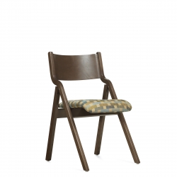 Chaise pliante, assise rembourrée et dossier en bois Model Thumbnail