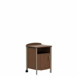 Armoire de chevet, roulettes arrière, porte ouvrant à gauche, tablette fixe Model Thumbnail