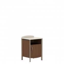 Armoire de chevet avec dessus en Corian, porte ouvrant vers la droite et étagère fixe Model Thumbnail