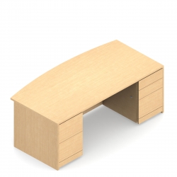 Bureau à devant arqué à deux caissons pleine hauteur, 72 po L x 16 po P Model Thumbnail