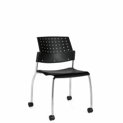 Siège sans accoudoirs avec assise et dossier en polypropylène et roulettes Sonic – Siège pour salle de formation – Sièges pour salle de formation – Siège sans accoudoirs avec assise et dossier en polypropylène et roulettes