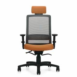 Spritz - mesh task chair - task chair - ergonomic chair - office mesh chair - ergonomic task chair - lumbar support for office chair - nesting chairs - Weight Sensing Synchro-Tilter with Adjustable Headrest