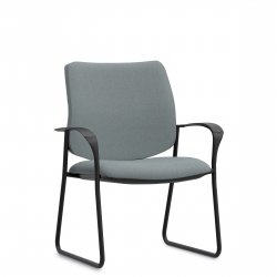 Fauteuil à dimensions moyennes et dossier haut, fixations dissimulées et piétement monobloc Fauteuil à dimensions moyennes et dossier haut, fixations dissimulées et piétement monobloc Model Thumbnail