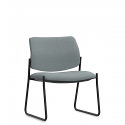 Chaise d'appoint à dimensions moyennes et dossier bas, fixations dissimulées et piétement monobloc Chaise d'appoint à dimensions moyennes et dossier bas, fixations dissimulées et piétement monobloc Model Thumbnail