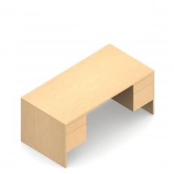 Bureau à deux caissons, 72 po L x 36 po P, un tiroir de rangement et un tiroir classeur à gauche et à droite Model Thumbnail